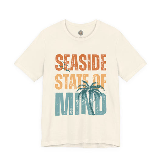 Seaside State of Mind Vintage Retro Coastal T-Shirt — Distressed Text Block