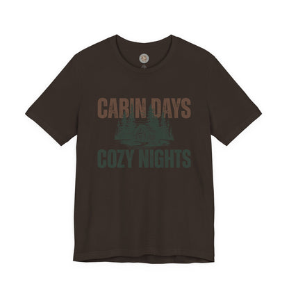 Cabin Days Cozy Nights Retro Tee — Vintage Mountain Outdoors T-Shirt