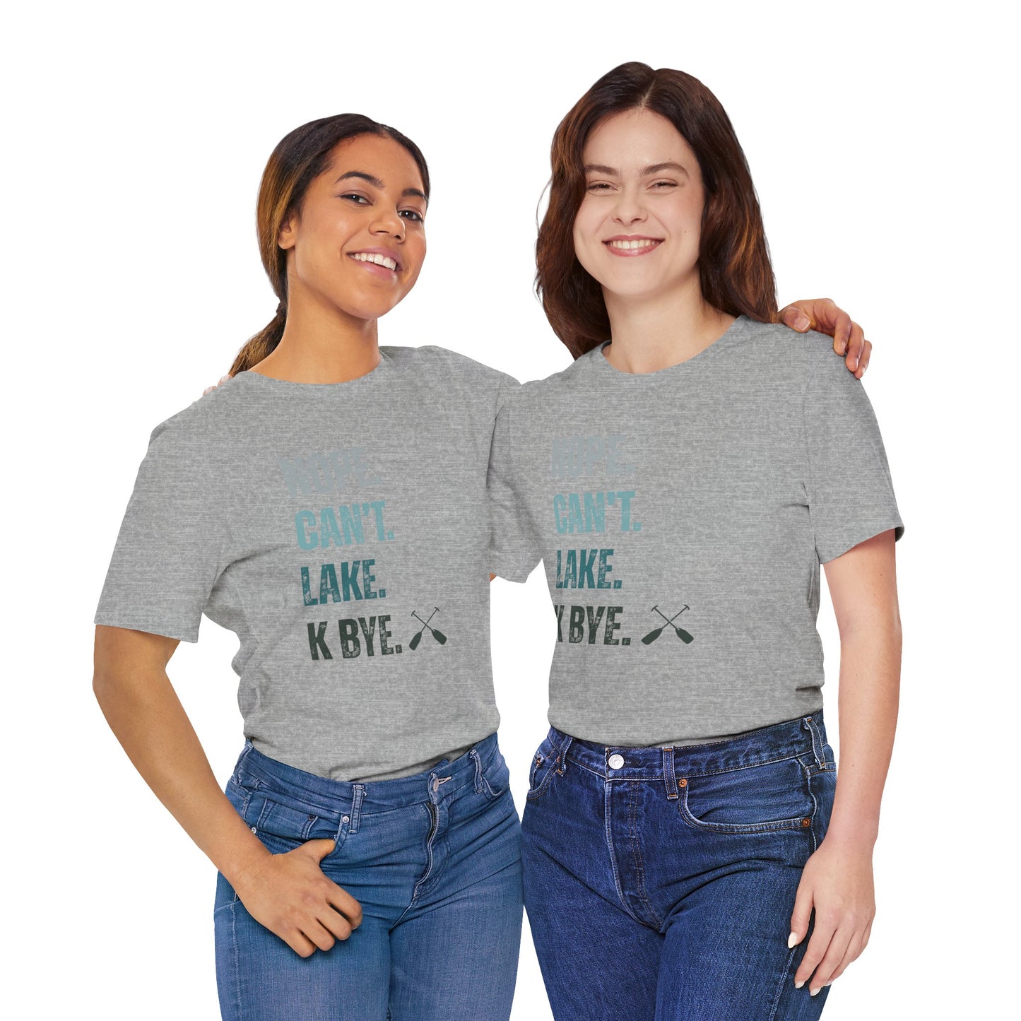 Nope. Can't. Lake. K Bye. Retro Vintage Letter Tee — Funny Lake T-Shirt