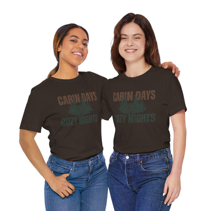 Cabin Days Cozy Nights Retro Tee — Vintage Mountain Outdoors T-Shirt