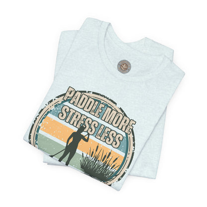 Paddle More Stress Less Retro Badge T-Shirt