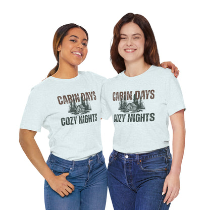 Cabin Days Cozy Nights Retro Tee — Vintage Mountain Outdoors T-Shirt