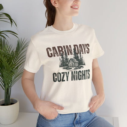 Cabin Days Cozy Nights Retro Tee — Vintage Mountain Outdoors T-Shirt