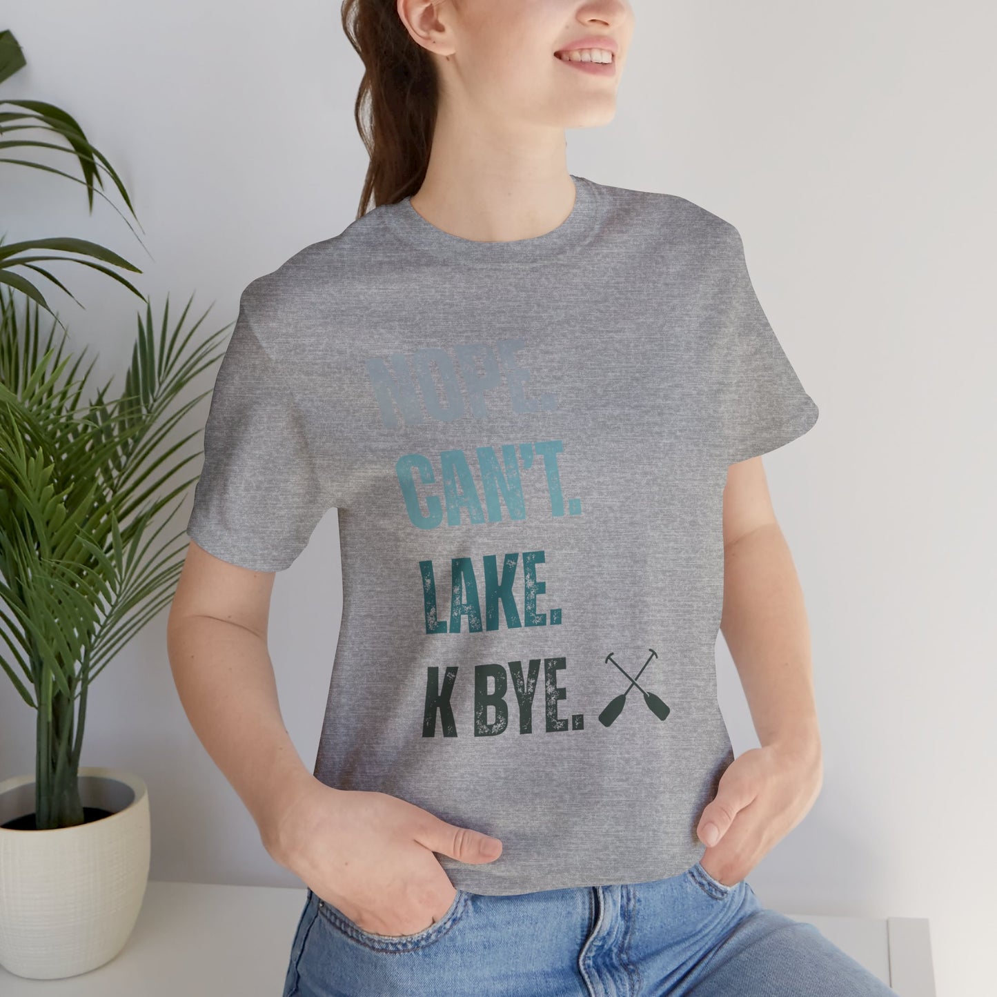 Nope. Can't. Lake. K Bye. Retro Vintage Letter Tee — Funny Lake T-Shirt