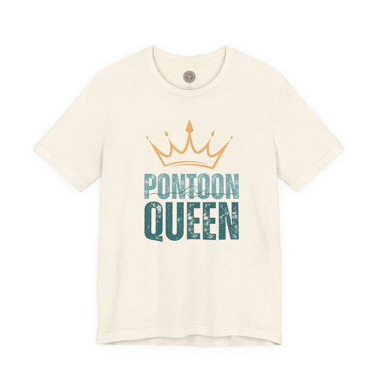 Pontoon Queen Retro Vintage Lake Tee — Crowned Boat Life T-Shirt