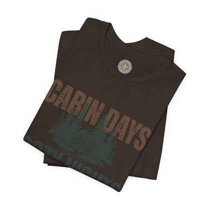 Cabin Days Cozy Nights Retro Tee — Vintage Mountain Outdoors T-Shirt