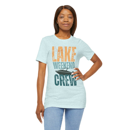 Lake Weekend Crew Boat Edition Retro Letter Block Tee