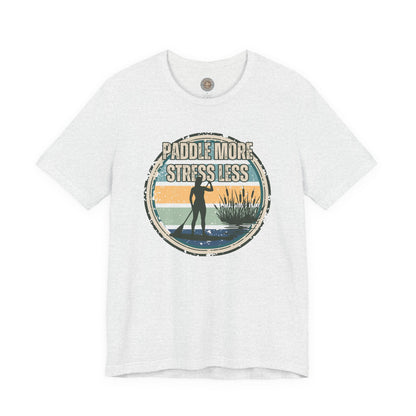 Paddle More Stress Less Retro Badge T-Shirt
