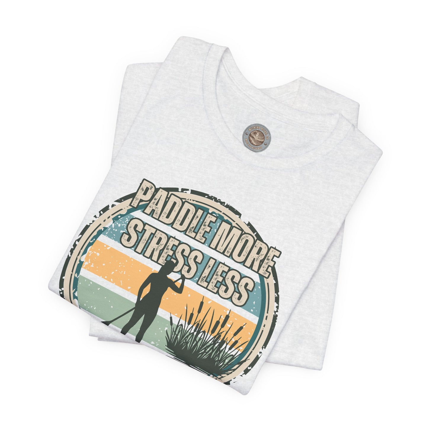Paddle More Stress Less Retro Badge T-Shirt
