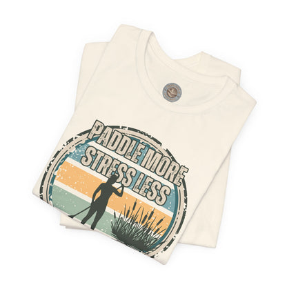 Paddle More Stress Less Retro Badge T-Shirt