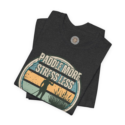 Paddle More Stress Less Retro Badge T-Shirt
