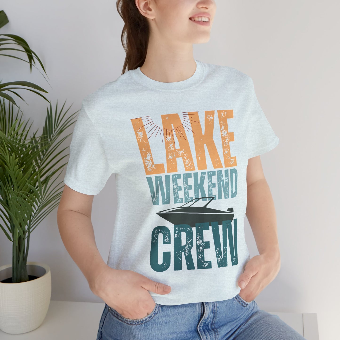 Lake Weekend Crew Boat Edition Retro Letter Block Tee