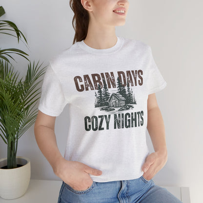 Cabin Days Cozy Nights Retro Tee — Vintage Mountain Outdoors T-Shirt