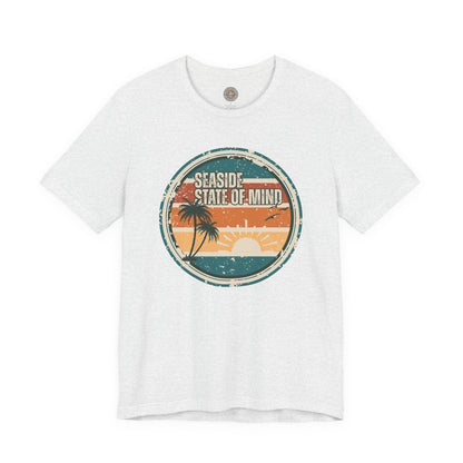 Seaside State of Mind Vintage Coastal T-Shirt — Distressed Retro Badge Tee