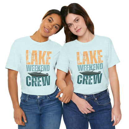 Lake Weekend Crew Boat Edition Retro Letter Block Tee