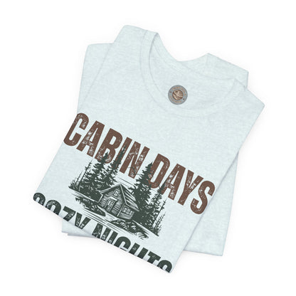 Cabin Days Cozy Nights Retro Tee — Vintage Mountain Outdoors T-Shirt