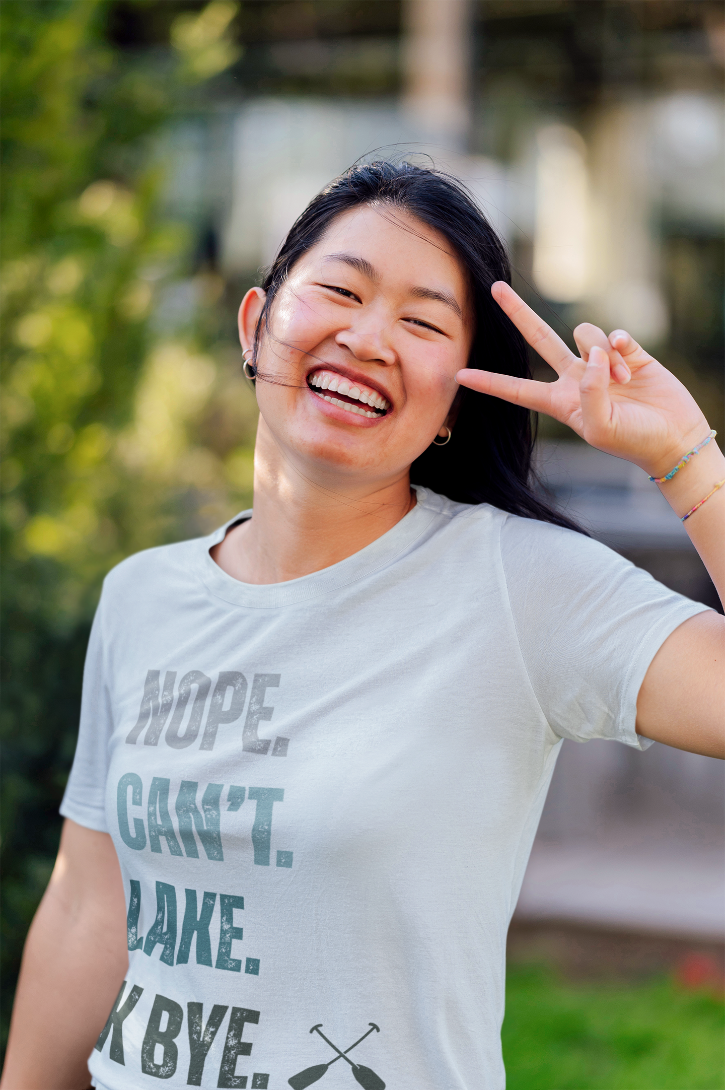 Nope. Can't. Lake. K Bye. Retro Vintage Letter Tee — Funny Lake T-Shirt