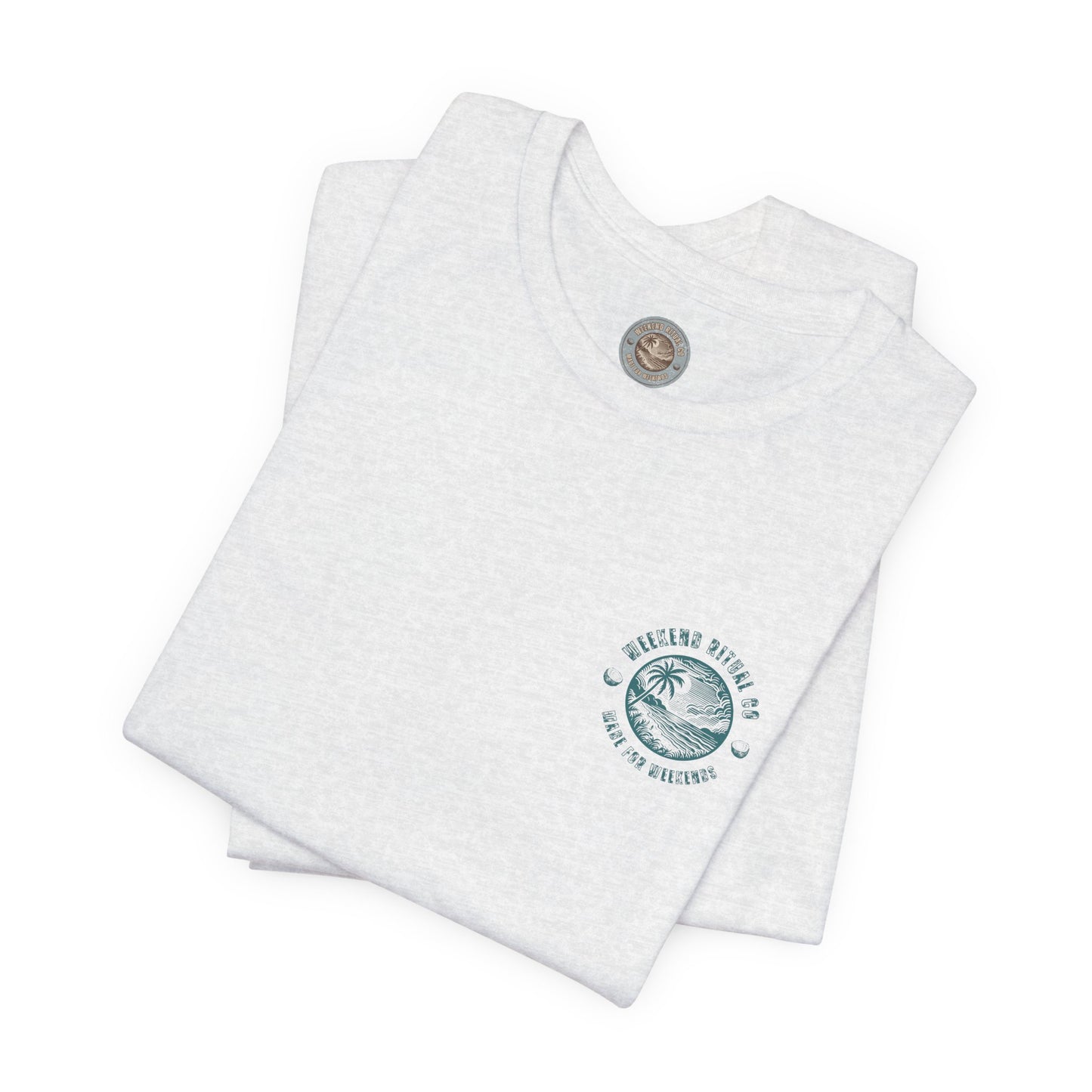 Seaside State of Mine Vintage Retro Coastal T-Shirt — Distressed Text Block Back with Logo Front