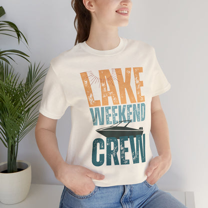 Lake Weekend Crew Boat Edition Retro Letter Block Tee