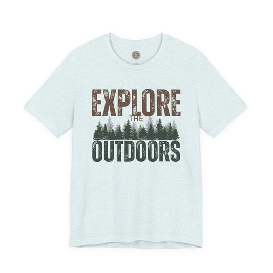 Retro 'Explore the Outdoors' Tee — Vintage Forest & Mountain Hiking Shirt
