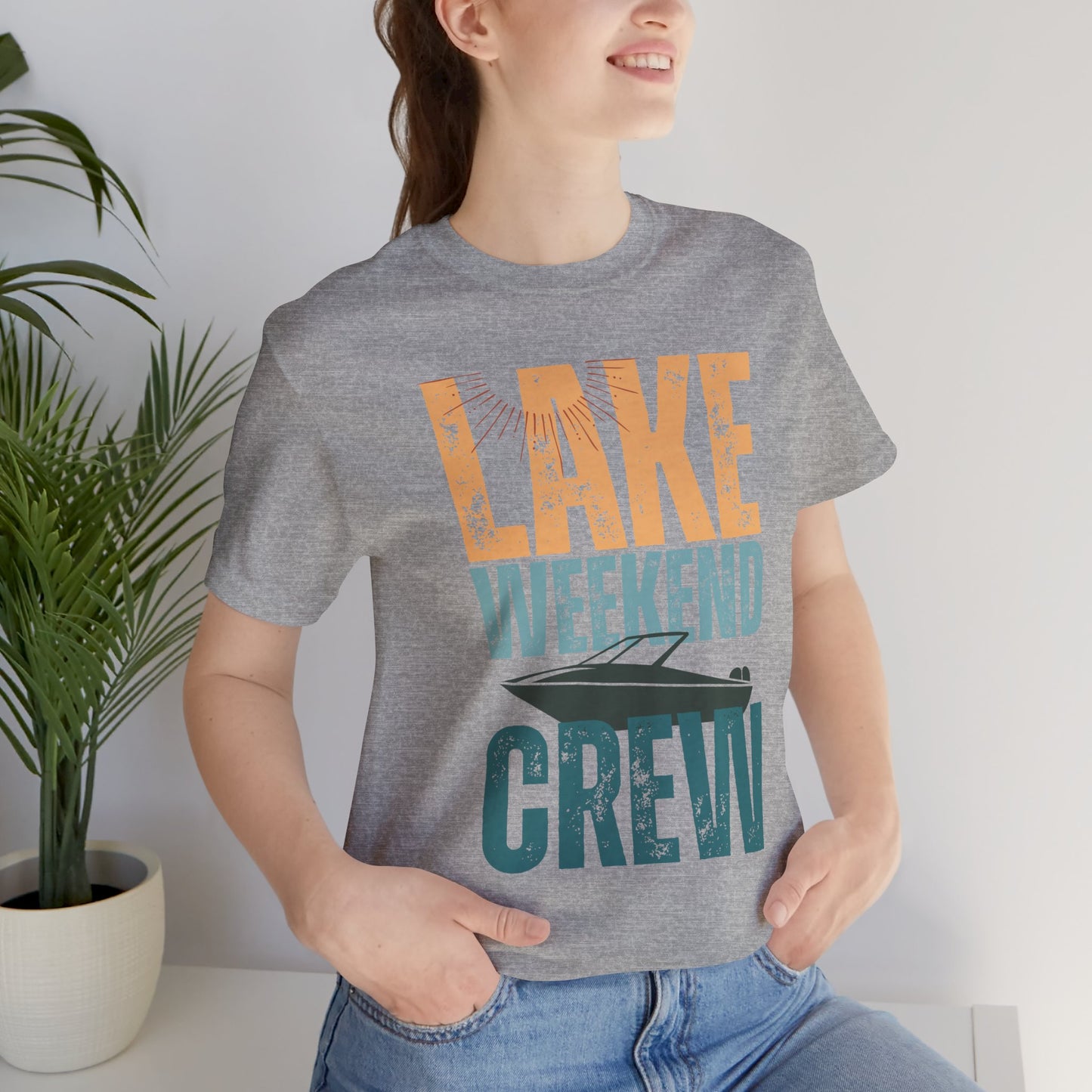 Lake Weekend Crew Boat Edition Retro Letter Block Tee