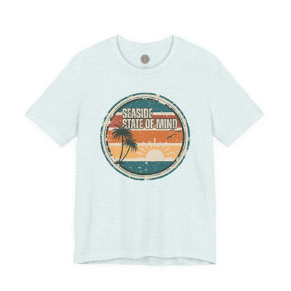 Seaside State of Mind Vintage Coastal T-Shirt — Distressed Retro Badge Tee