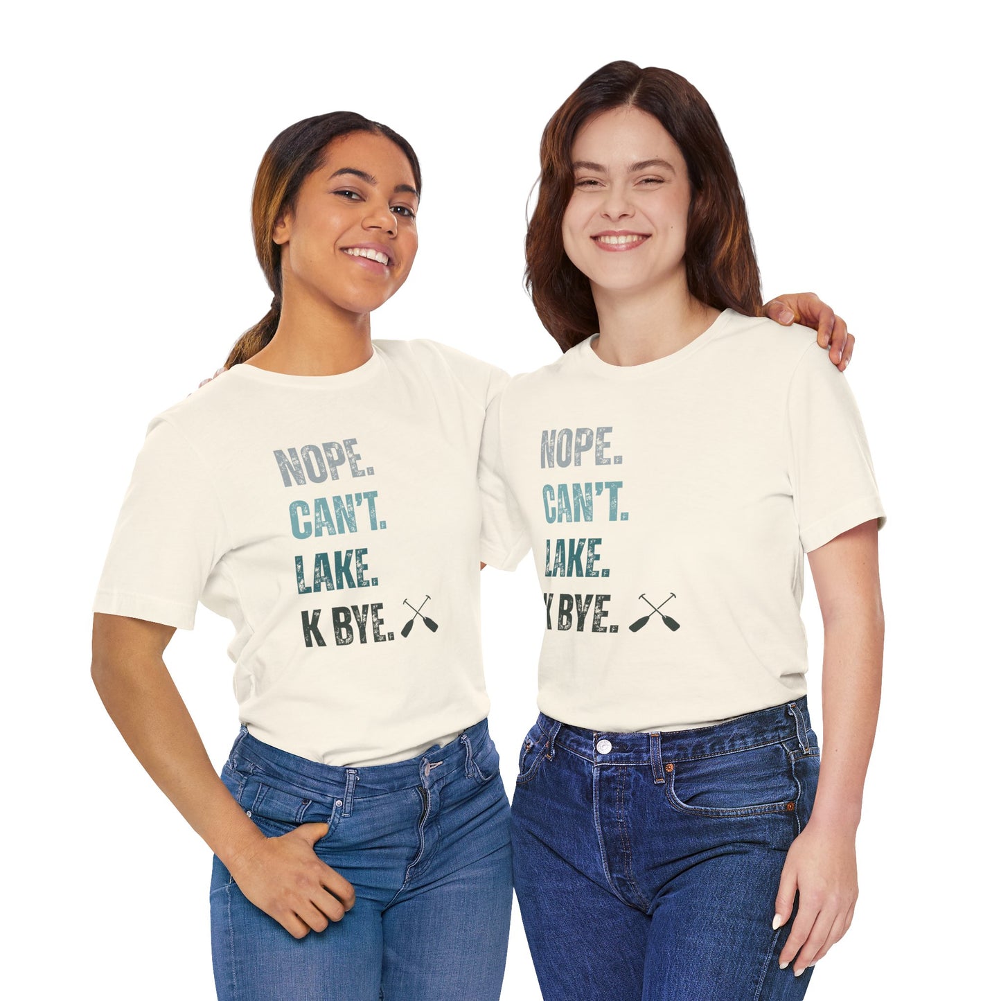 Nope. Can't. Lake. K Bye. Retro Vintage Letter Tee — Funny Lake T-Shirt