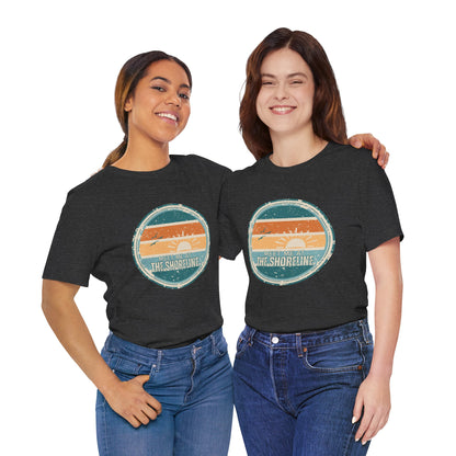Meet Me at the Shoreline Vintage Coastal T-Shirt — Distressed Retro Badge Tee
