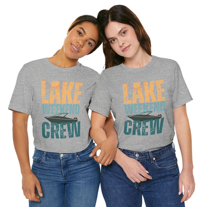 Lake Weekend Crew Boat Edition Retro Letter Block Tee