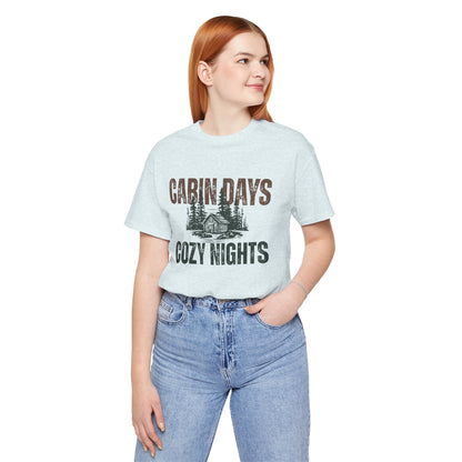 Cabin Days Cozy Nights Retro Tee — Vintage Mountain Outdoors T-Shirt