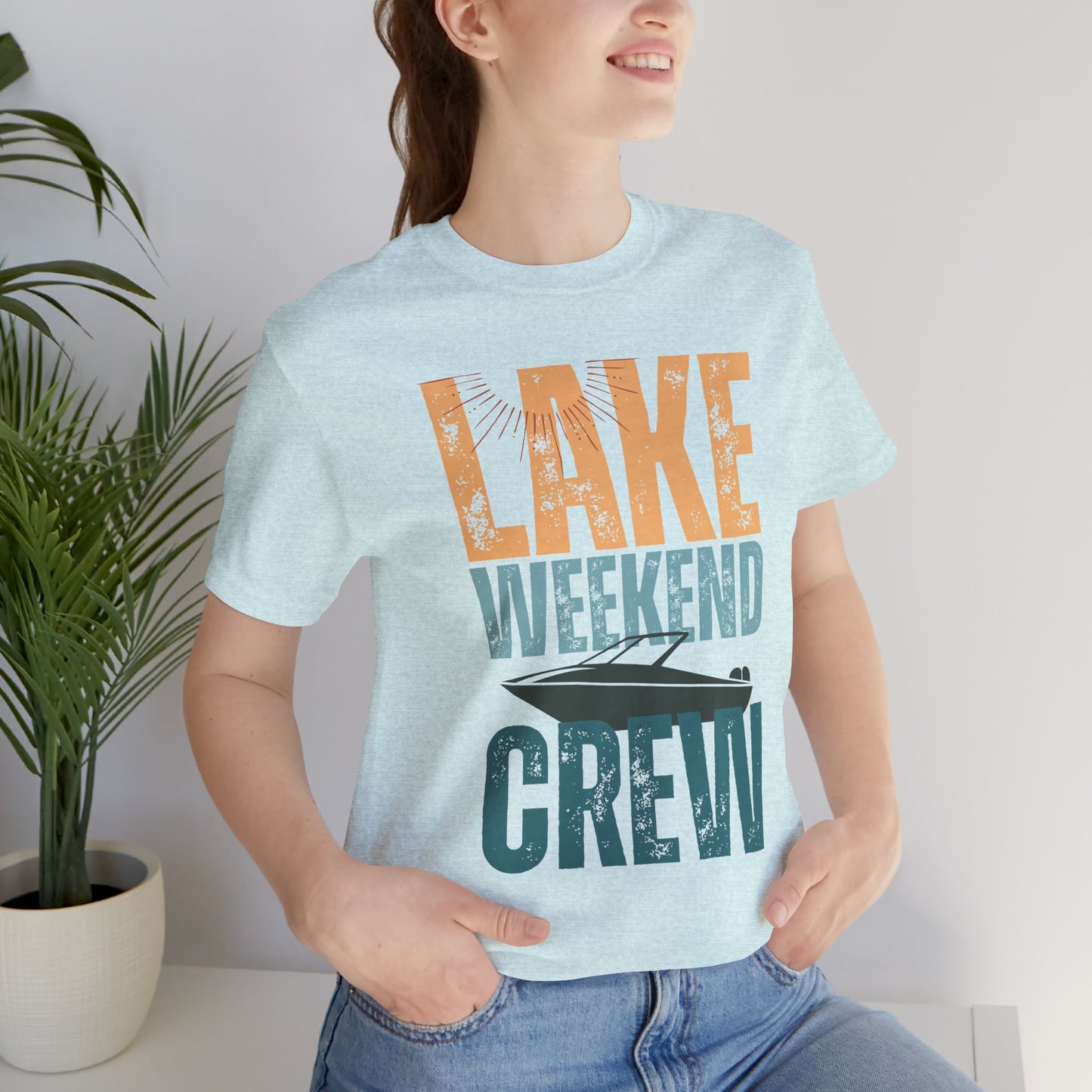 Lake Weekend Crew Boat Edition Retro Letter Block Tee