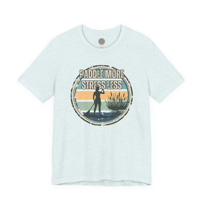 Paddle More Stress Less Retro Badge T-Shirt