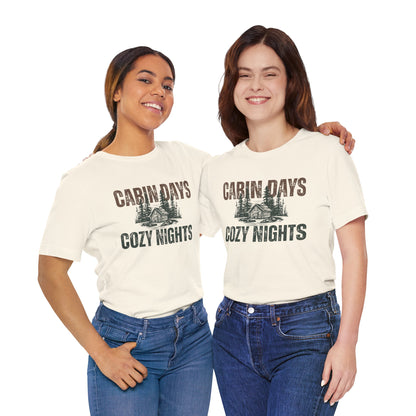 Cabin Days Cozy Nights Retro Tee — Vintage Mountain Outdoors T-Shirt