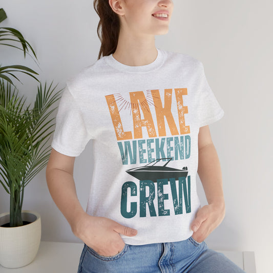 Lake Weekend Crew Boat Edition Retro Letter Block Tee